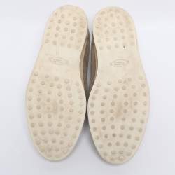 Pre Owned Tod's Beige Suede Slip On Sneakers Size 40