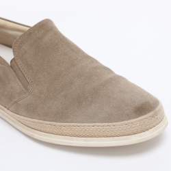 Pre Owned Tod's Beige Suede Slip On Sneakers Size 40
