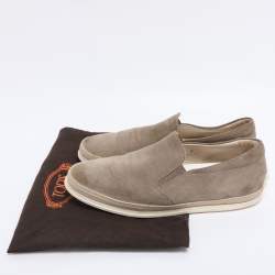 Pre Owned Tod's Beige Suede Slip On Sneakers Size 40