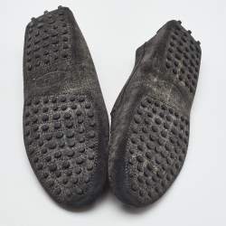 Pre Owned Tod's Dark Grey Suede Slip On Loafers Size 37.5