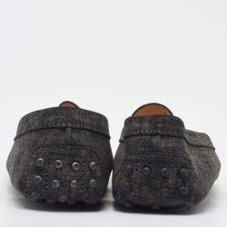 Pre Owned Tod's Dark Grey Suede Slip On Loafers Size 37.5