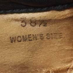 Pre Owned Tod's Blue Suede Buckle Scrunch Ballerina Flats Size 38.5