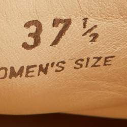 مملوكة مسبقًا Tod's Beige/Brown Canvas and Leather Chain Detail Espadrille Flats Size 37.5