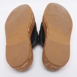 مملوكة مسبقًا Tod's Black Leather Kate Platform Mules Size 39