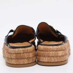 مملوكة مسبقًا Tod's Black Leather Kate Platform Mules Size 39