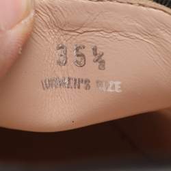 Pre Owned Tod's Silver Leather Double T-Smoking Slippers Size 35.5