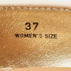 Pre Owned Tod's Brown/Cream Leather Loafer Pumps Size 37