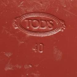 Pre Owned Tod's Cream Croc Embossed Leather Slip On Loafers Size 40