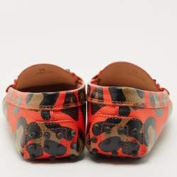 Pre Owned Tod's Multicolor Leather Double T Slip On Loafers Size 38