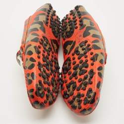 Pre Owned Tod's Multicolor Leather Double T Slip On Loafers Size 38