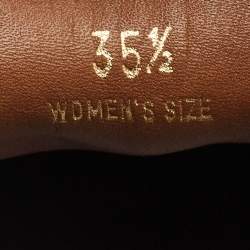 Pre Owned Tod's Brown Leather Gommino Bow Slip On Loafers Size 35.5