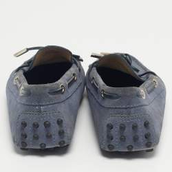 Pre Owned Tod's Blue Suede Gommino Driving Loafers Size 37.5