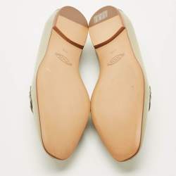 Pre Owned Tod's Green Patent Leather Slip On Loafers Size 41.5