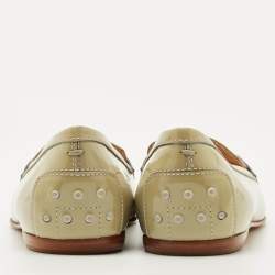 Pre Owned Tod's Green Patent Leather Slip On Loafers Size 41.5