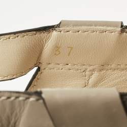 Pre Owned Tod's Grey Leather Cut Out Slingback Pumps Size 37