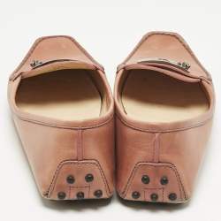 Pre Owned Tod's Beige Leather Slip On Penny Loafers Size 39.5