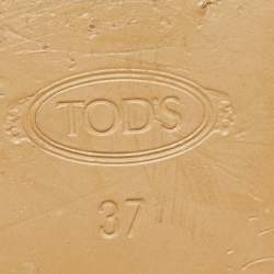 Pre Owned Tod's Black Tweed Double T Flat Mules Size 37