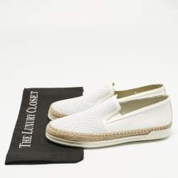 Pre Owned Tod's Grey/White Leather Francesina Espadrille Sneakers Size 36