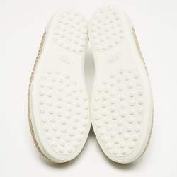 Pre Owned Tod's Grey/White Leather Francesina Espadrille Sneakers Size 36