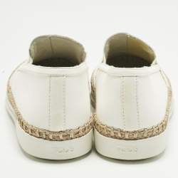 Pre Owned Tod's Grey/White Leather Francesina Espadrille Sneakers Size 36