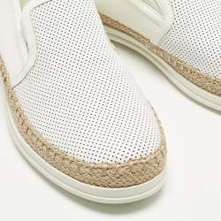 Pre Owned Tod's Grey/White Leather Francesina Espadrille Sneakers Size 36