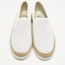 Pre Owned Tod's Grey/White Leather Francesina Espadrille Sneakers Size 36