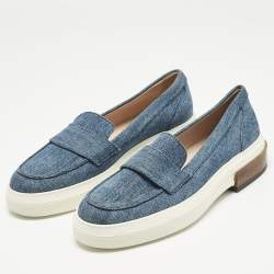 مملوكة مسبقًا Tod's Blue Denim Slip On Sneakers Size 37