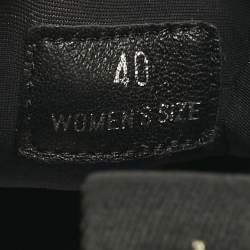 مملوكة مسبقًا Tod's Metallic Black Lurex Fabric and Suede T Print Sneakers Size 40