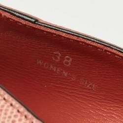 مملوكة مسبقًا حذاء كعب عالي تودز جلد منقوش سحلية وردي مقدمة مفتوحة مقاس 38