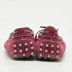 مملوكة مسبقًا Tod's Purple Suede Gommino Driving Loafers Size 37.5