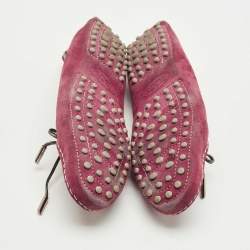 مملوكة مسبقًا Tod's Purple Suede Gommino Driving Loafers Size 37.5