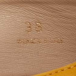 Pre Owned Tod's Mustard Yellow Nubuck Leather Skate Espadrille Flats Size 38
