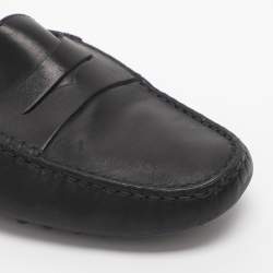 Pre Owned Tod's For Ferrari Black Leather Slip On Loafers Size 39