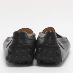 Pre Owned Tod's For Ferrari Black Leather Slip On Loafers Size 39