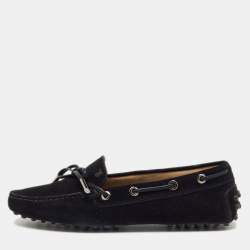 Pre Owned Tod's Black Suede Penny Loafers Size 36