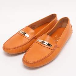 Pre Owned Tod's Tan Leather Loafers Size 39.5