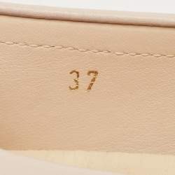 Pre Owned Tod's Beige Leather Fringe Penny Loafers Size 37