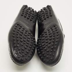Pre Owned Tod's Black Leather Embellish Loafers Size 36