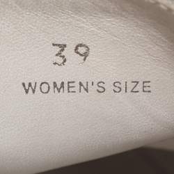 Pre Owned Tod's Metallic Silver Leather Pantofola Espadrille Slip On Sneakers Size 39