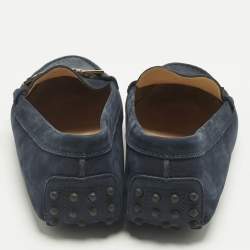 Pre Owned Tod's Navy Blue Suede Loafers Size 39