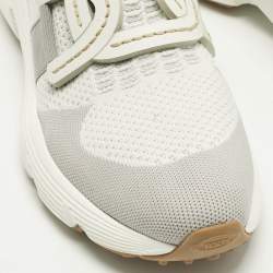 Pre Owned Tod's Grey/White Knit Fabric Kate Slip On Sneakers Size 39