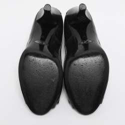 مملوكة مسبقًا Tod's Black Leather Penny Peep Toe Pumps Size 37