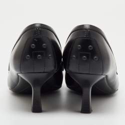 Pre Owned Tod's Black Leather Loafer Pumps Size 38