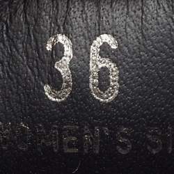 Pre Owned Tod's Black/Metallic Gold and Leather Brogue Wingtip Lace Up Oxfords Size 36