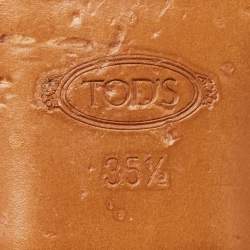 Pre Owned Tod's Brown Leather Slip On Loafers Size 35.5