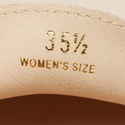 Pre Owned Tod's Beige Leather Slip On Loafers Size 35.5