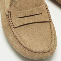 Pre Owned Tod's Brown Suede Gommini Driver Loafers Size 35