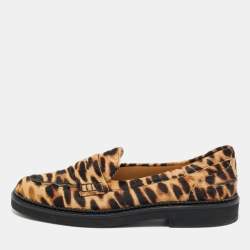 Pre Owned حذاء لوفرز تودز سليب أون جلد بني بمقاس 40