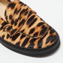 Pre Owned حذاء لوفرز تودز سليب أون جلد بني بمقاس 40