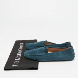 مملوكة مسبقًا حذاء لوفرز تودز جومينو جلد نوبوك رمادي برباط مقاس 38.5